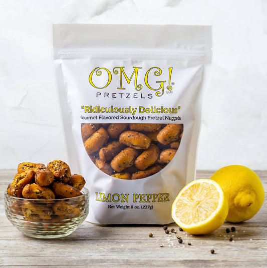 OMG! Pretzels - Lemon Pepper Flavored Sourdough Pretzel Nuggets