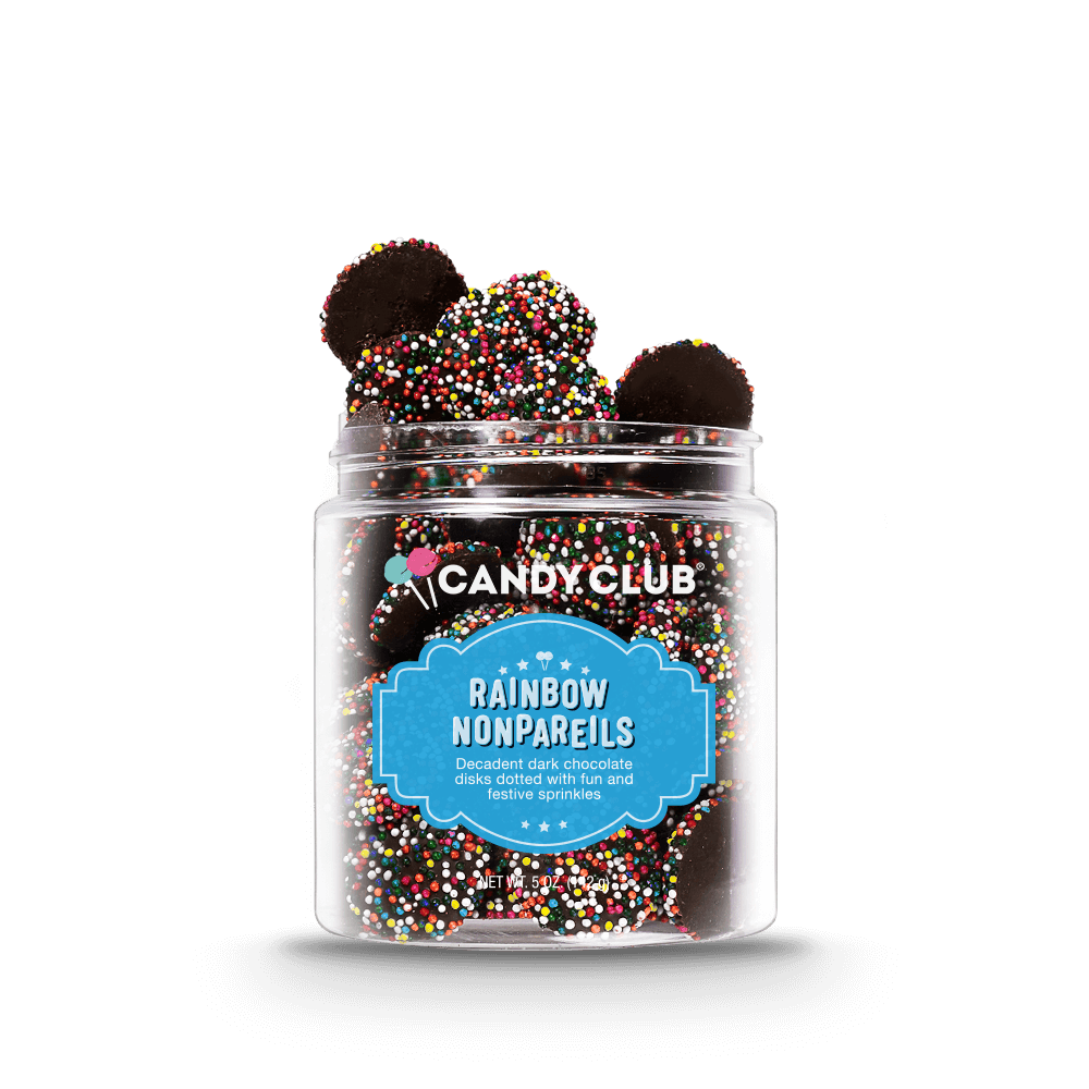 Candy Club - Rainbow Nonpareil Chocolate Candies - ice packaging included