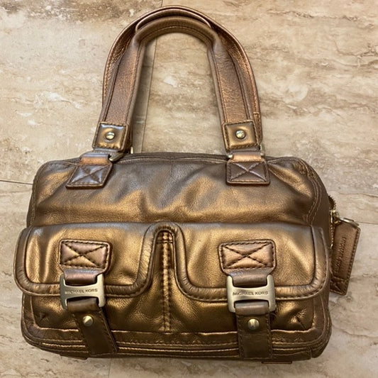 MK Leather Vintage “rare” Gold Metallic Handbag