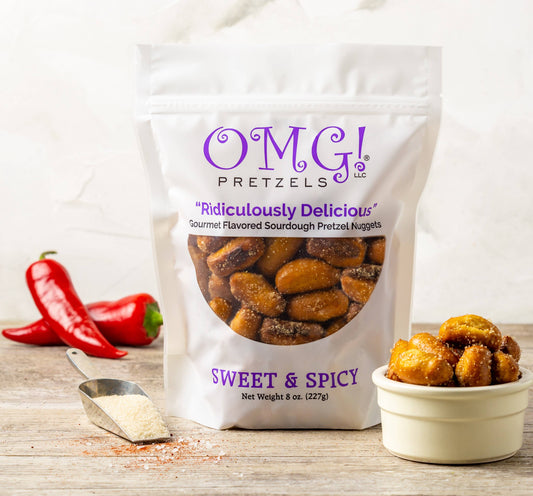 OMG! Pretzels - Sweet & Spicy Flavored Sourdough Pretzel Nuggets